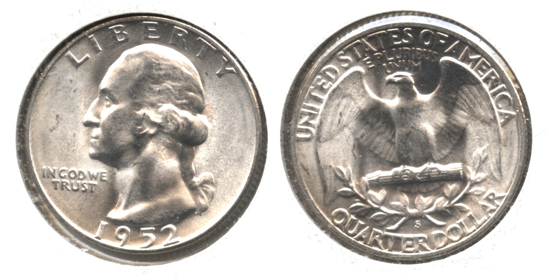 1952-S Washington Quarter MS-60 #b