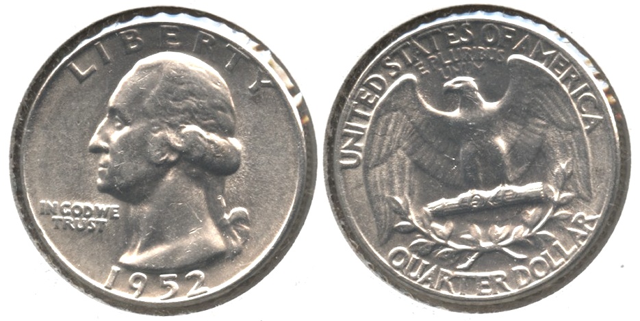 1952 Washington Quarter AU-50