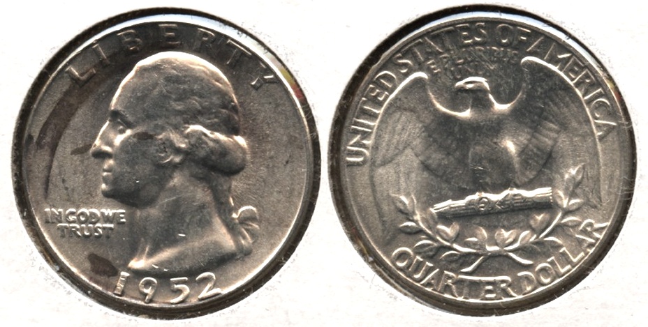 1952 Washington Quarter MS-63 Arch Tone