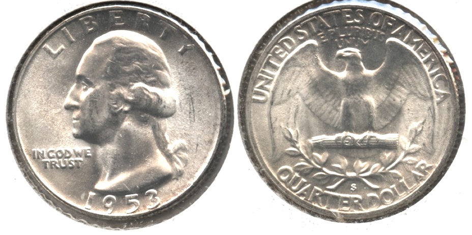 1953-S Washington Quarter MS-60 #f