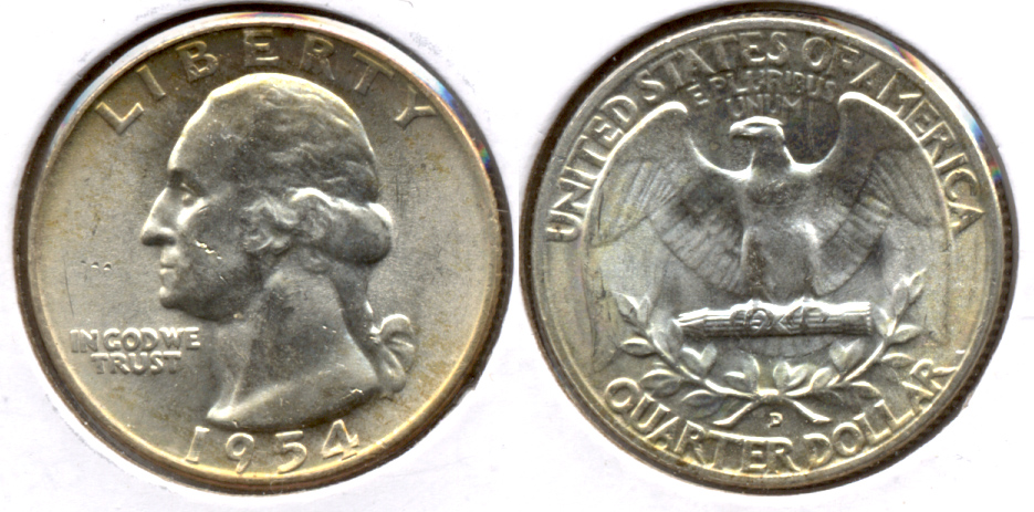 1954-D Washington Quarter MS-60 b
