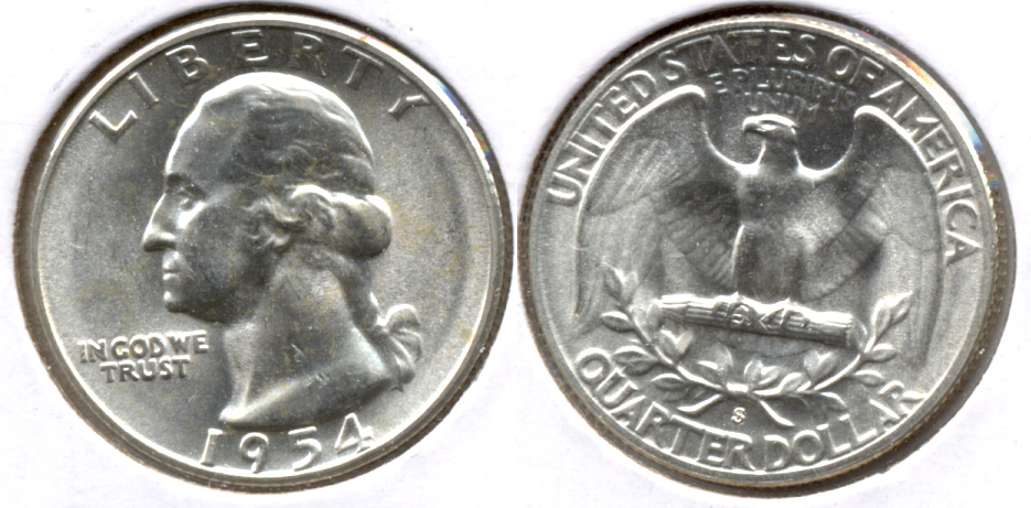 1954-S Washington Quarter MS-60 f