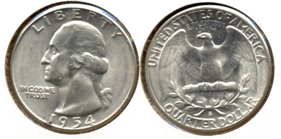 1954-S Washington Quarter MS-60 u