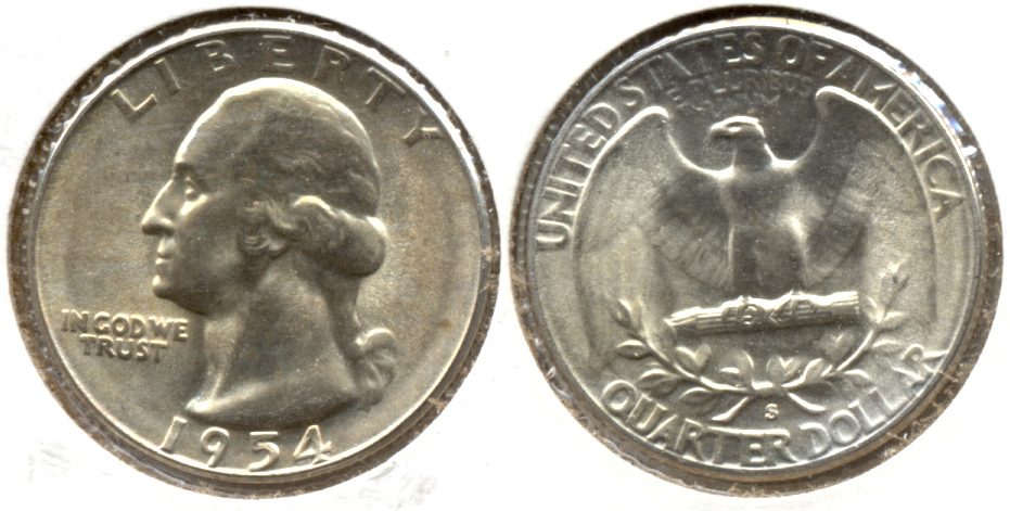 1954-S Washington Quarter MS-60 w