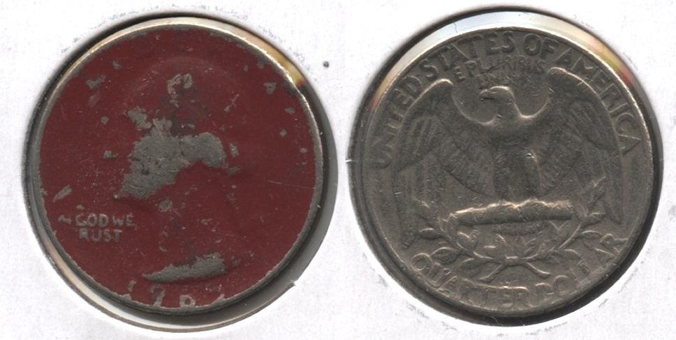 1965 Washington Quarter Fine-12 Red Obverse