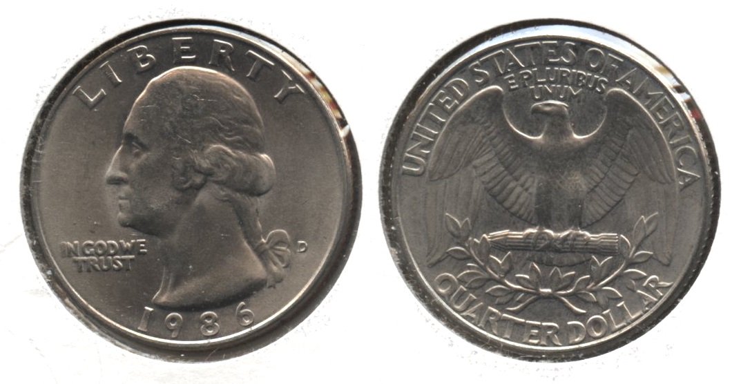 1986-D Washington Quarter Mint State #a