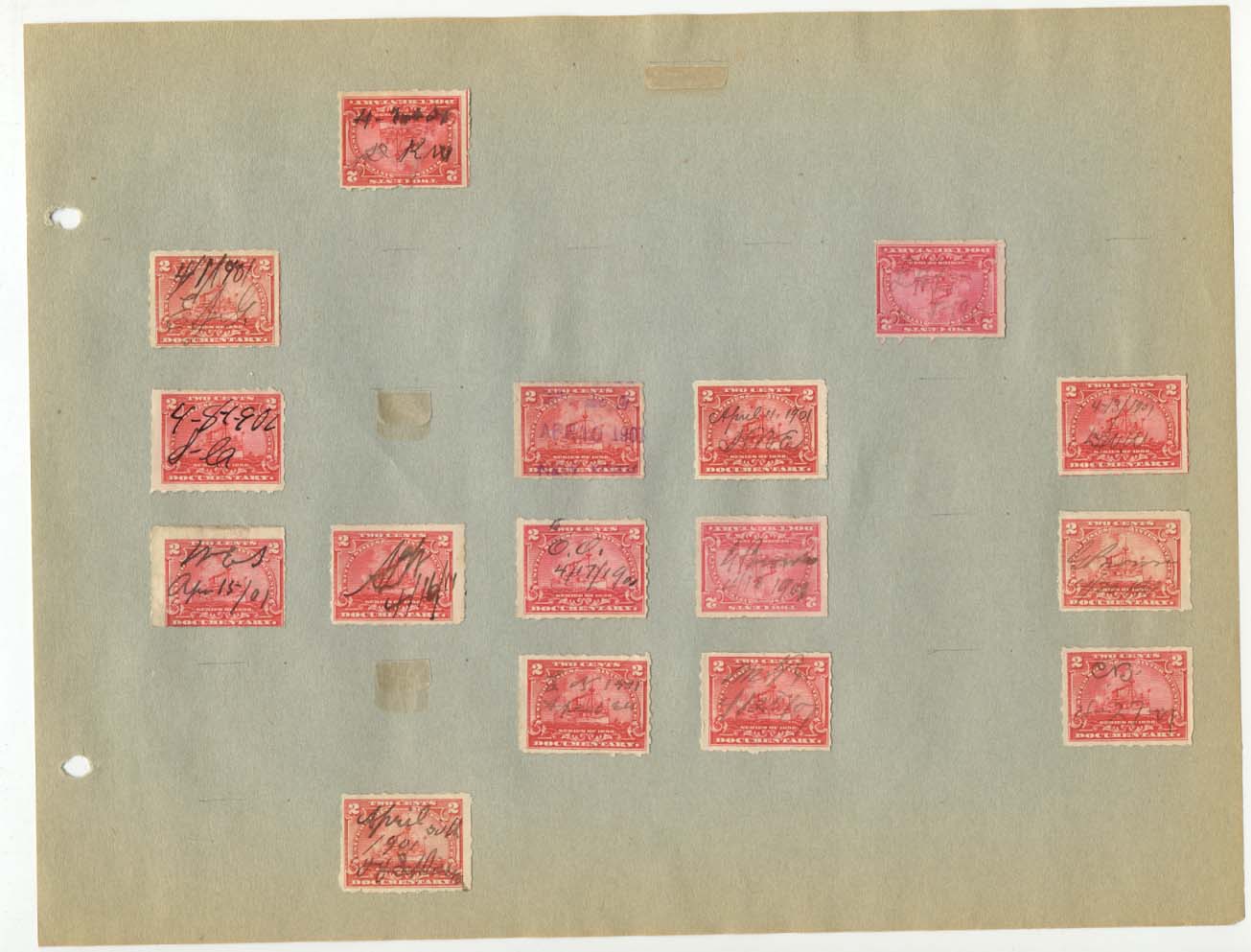 Revenue Stamp Collection April 1901