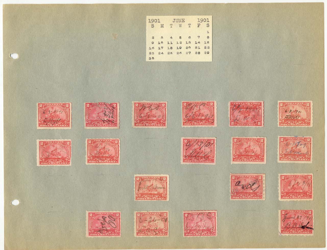 Revenue Stamp Collection June 1901