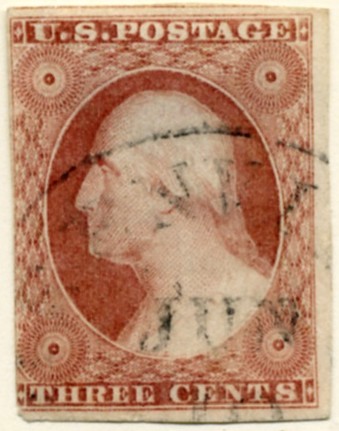 Scott 11 Washington 3 Cent Stamp Dull Red Type 1 a