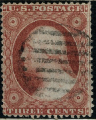 Scott 26 Washington 3 Cent Stamp Dull Red Type 2