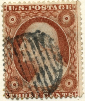 Scott 26 Washington 3 Cent Stamp Dull Red Type 2 b