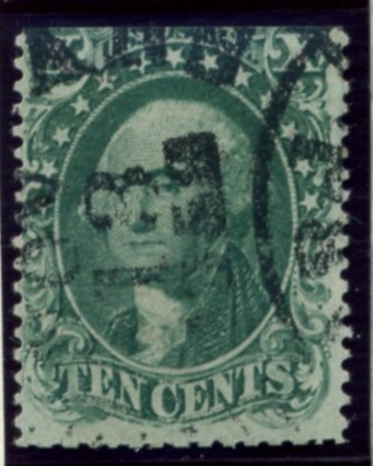 Scott 31 Washington 10 Cent Stamp Green Type 1