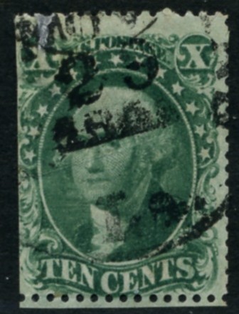 Scott 32 Washington 10 Cent Stamp Green Type 2