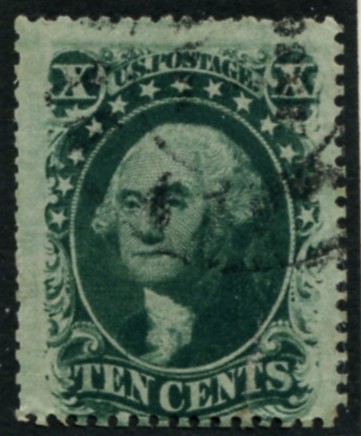 Scott 35 Washington 10 Cent Stamp Green Type 5