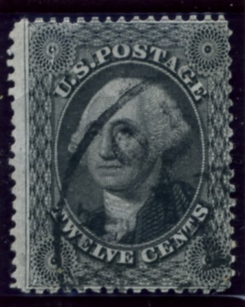 Scott 36 Washington 12 Cent Stamp Black Type 1