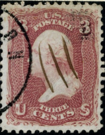 Scott 64b Washington 3 Cent Stamp Rose Pink