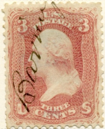Scott 65 Washington 3 Cent Stamp Rose e
