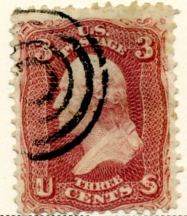 Scott 65 Washington 3 Cent Stamp Rose f