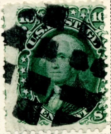 Scott 68 Washington 10 Cent Stamp Yellow Green a