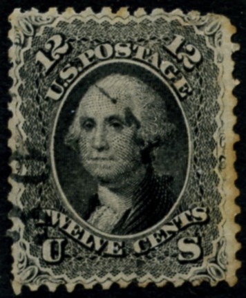 Scott 69 Washington 12 Cent Stamp Black