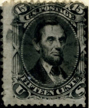 Scott 77 Lincoln 15 Cents Stamp Black