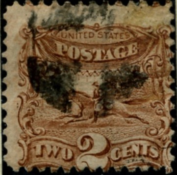 Scott 113 Horse and Rider 2 Cent Stamp Brown