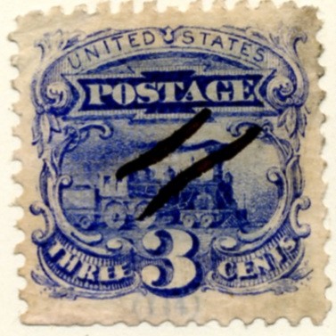 Scott 114 Train 3 Cents Stamp Ultramarine a