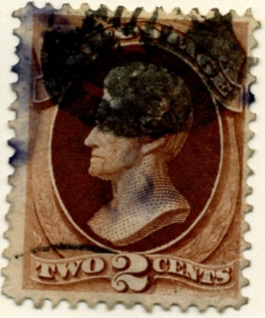Scott 146 Jackson 2 Cent Stamp Red Brown No Grill a