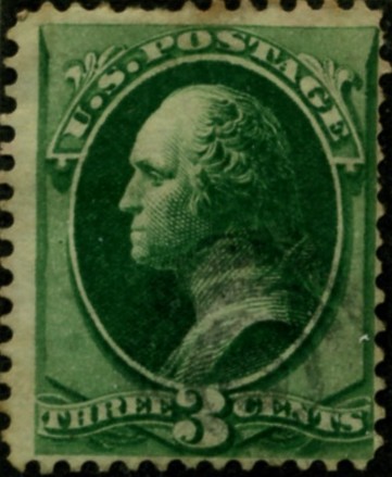 Scott 147 Washington 3 Cent Stamp Green No Grill