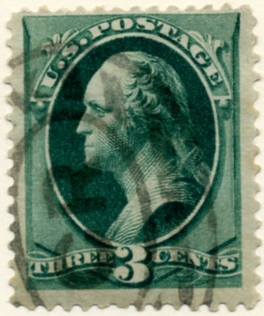 Scott 147 Washington 3 Cent Stamp Green No Grill a