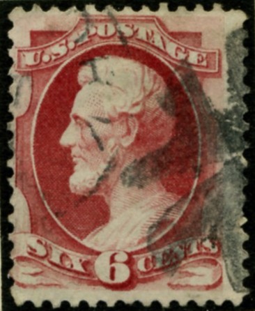 Scott 148 Lincoln 6 Cent Stamp Carmine No Grill