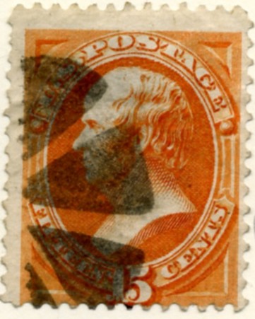 Scott 152 Webster 15 Cent Stamp Orange No Grill a