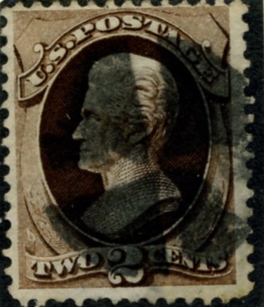 Scott 157 Jackson 2 Cent Stamp Red Brown Continental Bank Note Co