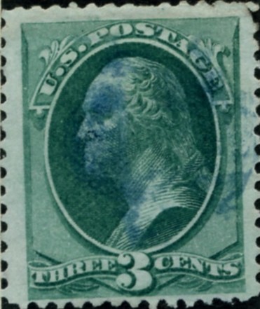 Scott 158 Washington 3 Cent Stamp Green Continental Bank Note Co