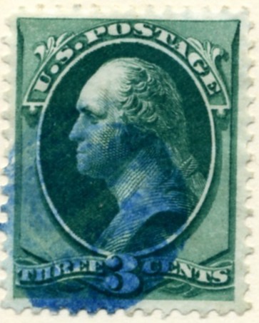 Scott 158 Washington 3 Cent Stamp Green Continental Bank Note Co a