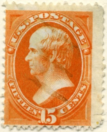 Scott 163 Hamilton 15 Cent Stamp Orange Continental Bank Note Co a