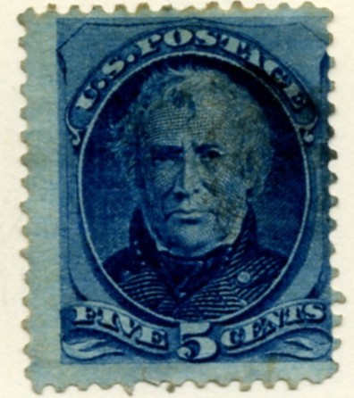 Scott 179 5 Cent Stamp Blue Zachary Taylor b