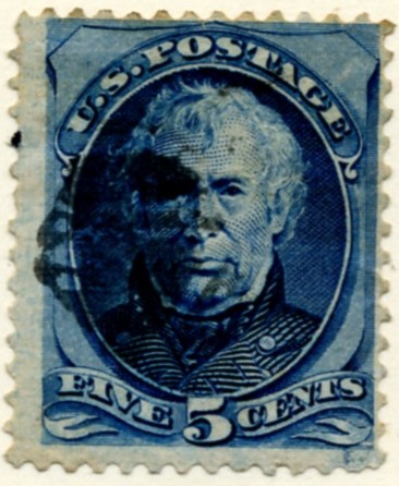 Scott 185 Zachary Taylor 5 Cent Stamp Blue a