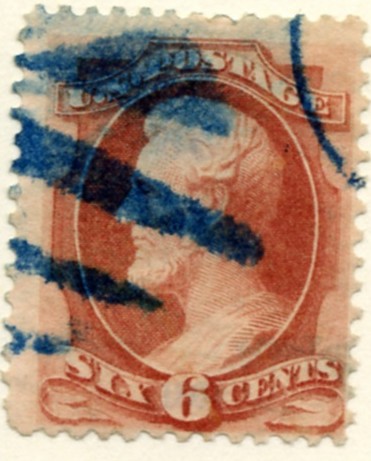 Scott 186 Lincoln 6 Cent Stamp Pink a