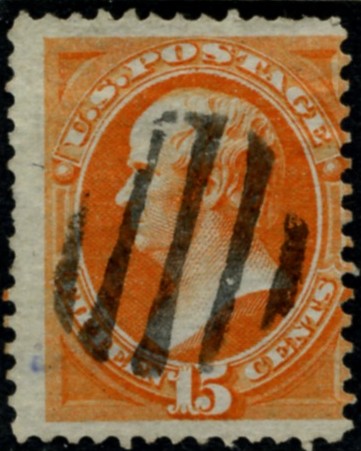 Scott 189 Webster 15 Cent Stamp Red Orange