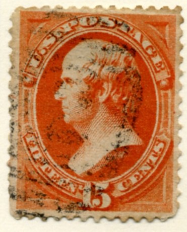 Scott 189 Webster 15 Cent Stamp Red Orange a
