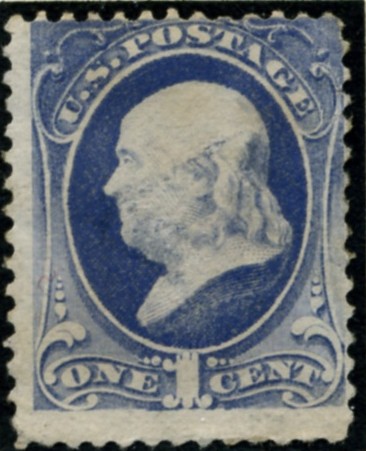 Scott 206 Franklin 1 Cent Stamp Gray Blue