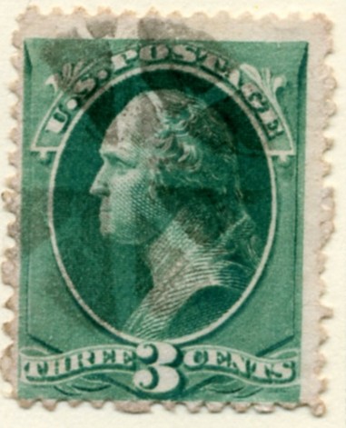 Scott 207 Washington 3 Cent Stamp Blue Green a