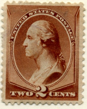 Scott 210 Washington 2 Cent Stamp Red Brown a