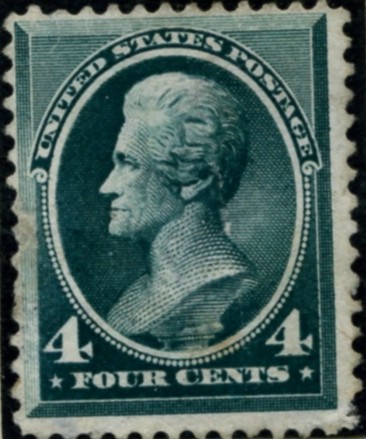 Scott 211 Jackson 4 Cent Stamp Blue Green
