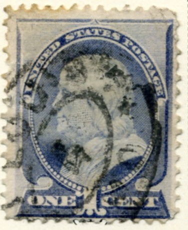 Scott 212 Franklin 1 Cent Stamp Ultramarine a