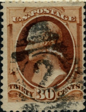 Scott 217 Hamilton 30 Cent Stamp Orange Brown