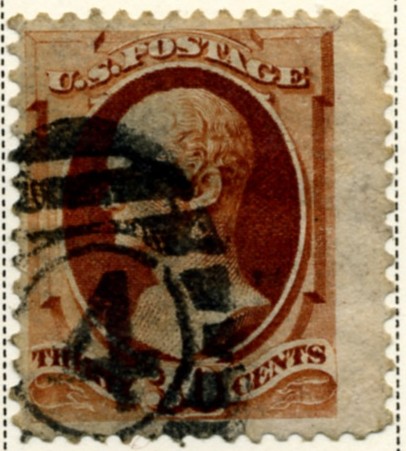 Scott 217 Hamilton 30 Cent Stamp Orange Brown a