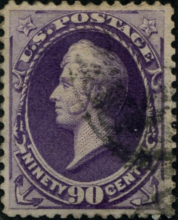 Scott 218 Perry 90 Cent Stamp Purple