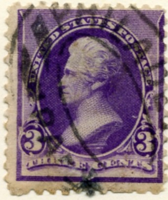 Scott 221 Jackson 3 Cent Stamp Purple a